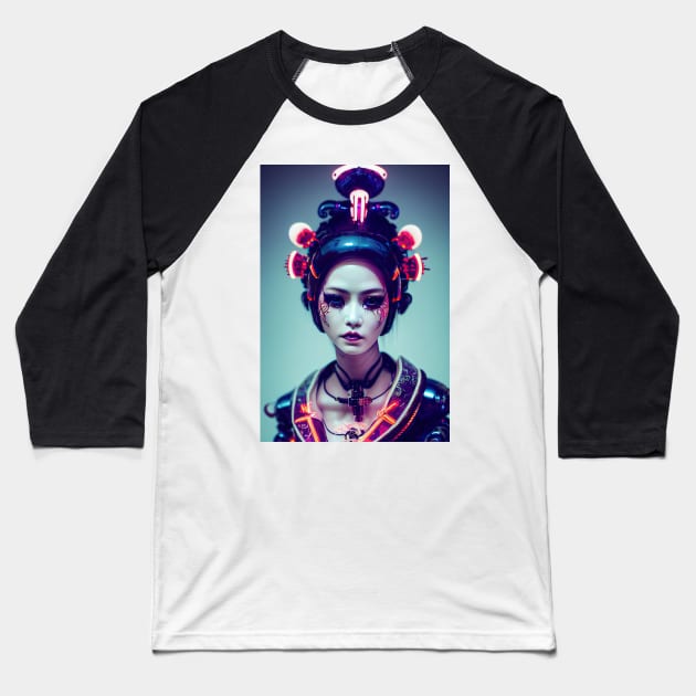 Mechanical Geisha - Zur Baseball T-Shirt by qaisarkhan101